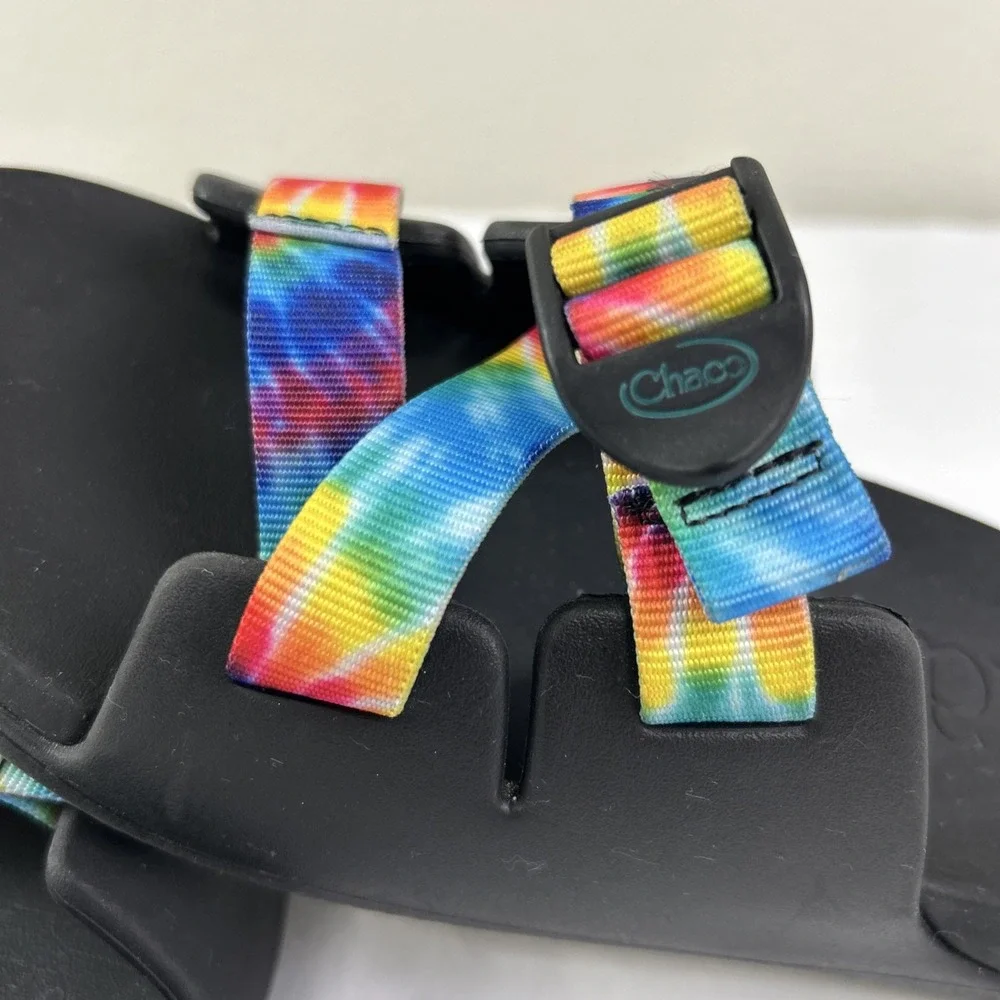 Chaco Chillos Slide K 6 Youth Big Girl‎ Sandal  Lightweight Rainbow Tie Dye